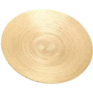 NKlaus Aluminium Kerzenteller rund Ø12,5cm Kerzenhalter Gold schieferoptik Kerzenhalter gewölbt 10345