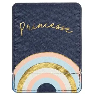 DRAEGER PARIS 1886 - Taschenspiegel, quadratisch, Prinzessin, mit Hülle in Regenbogenblau, kompakt, tragbar, personalisierbar, originelles Geschenk, für Damen, alle Anlässe, 8 x 8,5 cm