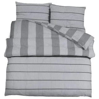 vidaXL Bettwäsche-Set Grau 200x200 cm Baumwolle - Grau