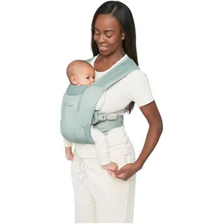 Ergobaby Embrace Soft Air Mesh Babytrage für Neugeborene ab Geburt, 2-Positionen Bauchtrage Baby Tragetasche Ergonomisch, Sage