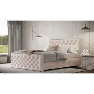 Forte »Lanciano Max inkl. zwei Bettkästen und Kaltschaum Topper« und einer 7-Zonen-Tonnentaschenfederkernmatratze H2/H3, beige