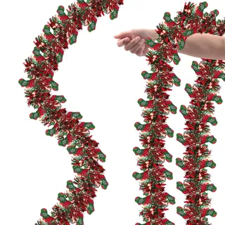 10M Weihnachtsgirlande,5PCS Künstliche Tannengirlande, künstliche Dekogirlande,Künstliche Girlande Weihnachten, Lametta Girlande Weihnachten Deko, Anwendbar auf Christbaumschmuck (C)