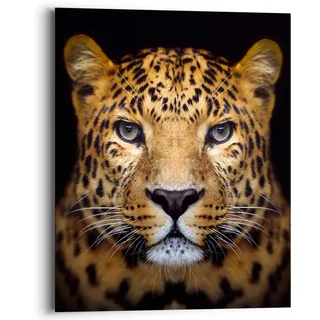 Wandbild REINDERS "Wandbild Leopard Kräftig - Panther - Raubetier - Gefleckt", braun (farbe bild(er): braun), B:40cm H:50cm, MDF, Bilder, Wandbild