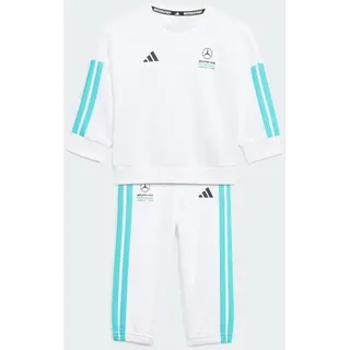 adidas Unisex Baby MERCEDES - AMG PETRONAS FORMULA 1 TEAM DNA BABY JOGGER LONG SLEEVE, white/semi mint rush, 9-12 Months