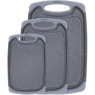 SHURFFY Schneidebrett Spülmaschinenfest, 3 Stücke Cutting Board, BPA-freie Kunststoff Schneidebrett, Plastik Hackbretter