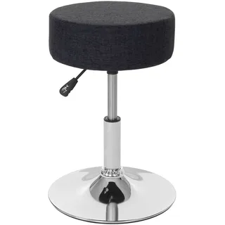 Mendler 2er-Set Hocker HWC-C22, Sitzhocker Schminkhocker, höhenverstellbar Ø 35cm Textil, dunkelgrau