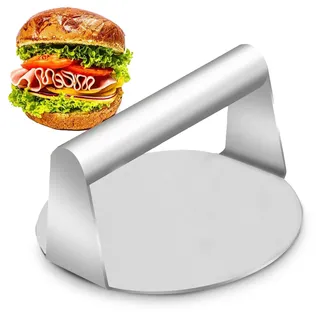 Smash Burgerpresse,5,7-Zoll Round Edelstahl Burger Smasher, Professionelles Edelstahl Burgerpresse Grillzubehör für Flat Top Grill, Hamburgerpresse und Squeeze Grease, Leicht zu Reinigen