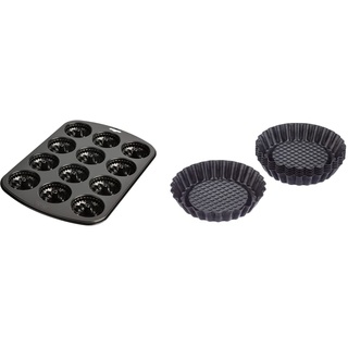 ORIGINAL KAISER Inspiration Gugelhupf Muffinform für 12 Muffins, Muffin Backblech 38x27 cm, antihaftbeschichtet, Standardgröße & Classic Mini Torteletts 6 Stück, Tartelette Förmchen 10 cm