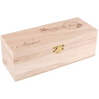 Herz & Heim® Holz Tee-Box mit Gravur des Wunschnamens Motiv: Zeit für dich