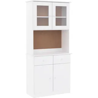 vidaXL Highboard ALTA Weiß 77x35x165 cm Massivholz Kiefer