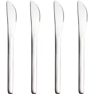 VANRA 4 Stück Tafelmesser Besteck-Set Dessertmesser-Set aus Edelstahl für kleine Kinder, Abendessen, Vorspeisen, Obst, Snack, Serviermesser