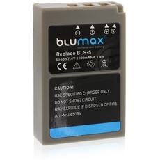 Blumax Akku ersetzt Olympus BLS-5 / BLS-50 / BLS5 | 1100mAh | kompatibel mit Olympus Stylus 1 1s Pen E-PL2 E-PL3 E-PL5 E-PL6 E-PL7 E-P3 E-PM1 E-PM2 - OMD E-M10 und E-M10 Mark II