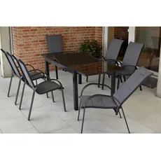 Bild von Amalfi Garten-Essgruppe 7-tlg. Tisch 200 x 90 cm grau 50710-309