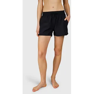 Badeshorts BRUNOTTI "BUZIOSO WOMEN SWIM SHORTS", Damen, Gr. S, N-Gr, schwarz, Obermaterial: 100% Polyester. Futter: 100% Polyester, Badehosen Badeshorts, bequeme Passform, für Erwachsene, für sportliche Aktivitäten, Topseller