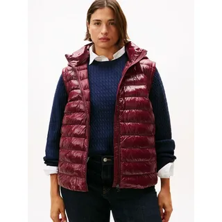 Tommy Hilfiger Curve Steppweste »CRV LW PADDED SLIM VEST« in großen Größen, mit Kapuze, rot