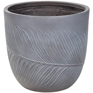 Beliani Blumentopf grau rund 42/42/40 cm Ftero , Naturmaterialen , 40 cm , Dekoration, Blumen & Blumentöpfe, Übertöpfe