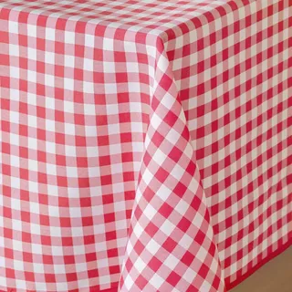 Douceur d'Intérieur Vichy Tischdecke, rechteckig (150 x 200 cm), Rot, gefärbte Polyesterfasern