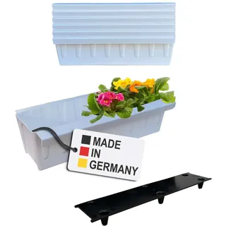 Paletten Blumenkasten 6er-Set Weiß Einsatz zum an- & Einhängen Pflanzkasten