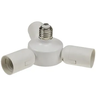 Lampensockel Adapter E27 3 fach Halterung für Foto Studio, Softbox, Lampenschirm Erweiterung von 1 auf 3 Lampen weiß