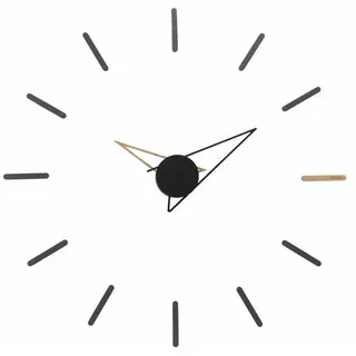 Onzeno Wanduhr Design Schwarz 80/80 cm , Holzwerkstoff , 0.8x80x1 cm , Dekoration, Uhren, Wanduhren