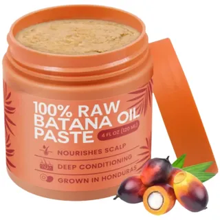 Raw Batana Oil Paste, Batana Öl für Haare, Hair Care Oil für mehr Haardichte & Glanz, Batana Oil for Hair Pflege, Haarpflege für kräftig aussehendes Haar & Feuchtigkeit für Männer & Frauen, 120ml
