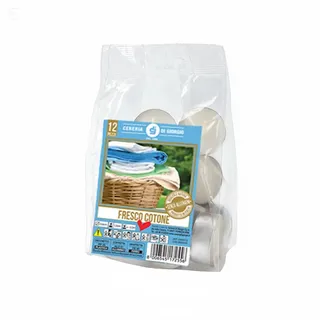 Duft-Teelichter mit Baumwolle, 12 Stück, ohne Allergene