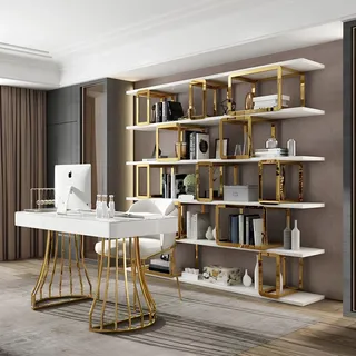 Design Trenn Wand Regal Wohn Zimmer Schränke Edelstahl Regale Bücher Schrank Neu