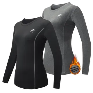 MEETWEE Thermounterwäsche Funktionsunterwäsche Damen,Skiunterwäsche Winter Set Atmungsaktiv Lange Thermo Unterwäsche Tops Thermowäsche Unterhemd
