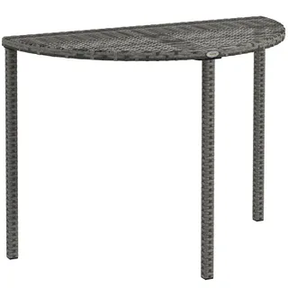 Outsunny Balkontisch, Grau, PE Rattan, Metall , Kunststoff , 50x74x100 cm , Gartenmöbel, Gartentische, Balkontische
