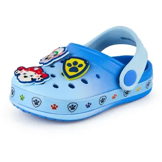 PAW PATROL Patrol Boys Clogs | Kinder-Slipper mit Welpen-Anhängern in Blau | Chase Marshall Rubble Sandalen für drinnen und draußen mit verstellbarem Riemen