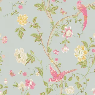 Laura Ashley Summer Palace", Duck Egg Vliestapete - 10mx52cm
