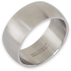 Fly Style Breite Bandringe Edelstahl Ring - Ringe für Herren - poliert oder gebürstet, Ring Grösse:17.2 mm, Oberfläche:10mm Matt