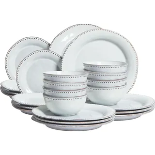 BELIANI Tafelservice Hellblau Steinzeug Ton und Kaolin für 8 Personen 24-teilig Rund Handgefertigt Skandi Geschirr Set Essgeschirr Küche Esszimmer - Blau