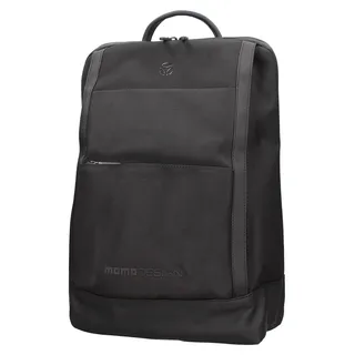 Momo Design Rucksack für Herren, Schwarz, aus Polyurethan, mit Reißverschluss und organisierten Fächern - Schwarz