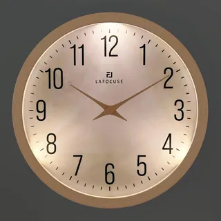 Lafocuse Nachtlicht Wanduhr 30cm ohne Tickgeräusche, Modern Beige Wanduhr Leuchtet im Dunkeln, Einfach zu Lesen Batteriebetrieben Wanduhren Deko für Küche Wohnzimmer Schlafzimmer