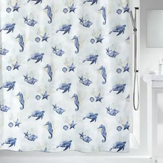 Spirella 10.18467 Textil DEEP SEA Acqua, 180X200 cm Duschvorhang, Polyester, 180 x 200 cm