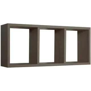 RECHTECKIGER WANDREGAL MIT 3 FÄCHERN FARBE NUSSBAUM GESÄGT MOD. TRISTANO