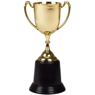 Boland 30840 - Goldene Trophäe, Größe 22 cm, Zubehör für Kostüme, Partydeko, Pokal, Wettbewerb, Gewinner, Gold-schwarz