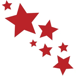 tjapalo® 8 Stück Sterne Aufkleber selbstklebende Sterne Sticker Fenster Wandtattoo Kinder Autoaufkleber rot