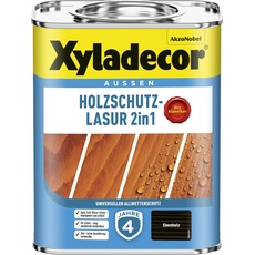 Bild von Holzschutz-Lasur 2 in 1 750 ml ebenholz matt