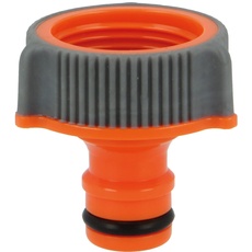 Amig - Adapter für Wasserhahnverbindung mit Schlauch | 3/4" | Schnelle und einfache Verbindung für Wasserschläuche | frost- und UV-beständig | ABS-Kunststoff und Gummi | Orange und Grau