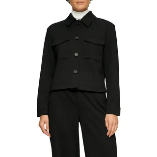 S.Oliver Jacke im Relaxed Fit aus Struktur-Jersey, schwarz, 42