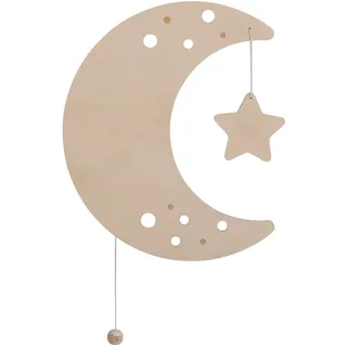 Baby's Only - Baby Wandlampe - Mond - Mondlampe für Babyzimmer - Nachtlampe mit batterie für Kinderzimmer - FSC-Gütezeichen Holzlampe - 25000 Brennstunden - Wandlampe bemalbar