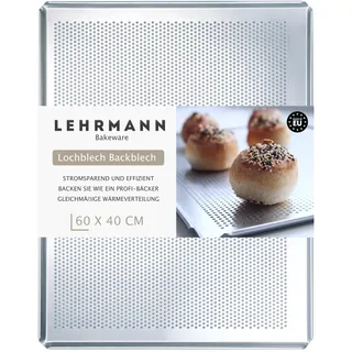 LEHRMANN Lochblech 60 x 40 cm Kuchenblech Backblech perforiert Baguetteblech Kompartibel/Ersatz für MIWE WIESHEU WACHTEL