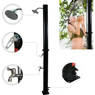Gartenbrause 35L Schwarz Solardusche Fußdusche Camping Pool Regendusche Outdoor - Schwarz