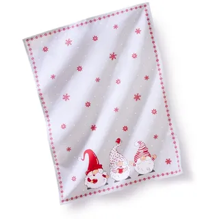Reduziert: Kracht Geschirrtücher für Weihnachten aus Halbleinen, Winterwichtel, 2er Pack, 50x70 cm, 251-872