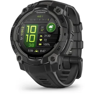 Garmin Instinct 3 BT 45 mm Kunststoffgehäuse schwarz Silikonarmband schwarz M