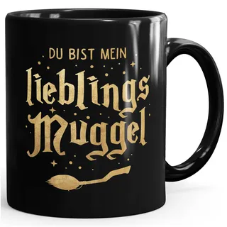 Moonworks® Kaffee-Tasse Du bist mein Lieblingsmuggel Lieblingsmensch Geschenk Weihnachten Geburtstag schwarz standard