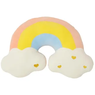 NatureMan Mond Regenbogen Wolke Kissen, weiche Plüsch Wolke geformte Kissen gefüllt Regenbogen und Mond Kinderzimmer Dekor, Nachttisch Sofa Schlafkissen/Kissen, Süßigkeiten Farbe (Regenbogen)