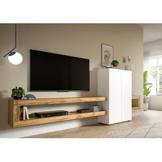 INOSIGN Wohnwand »Zolder, Breite 270 cm, push-to-open, 2 Türen, 2 Einlegeböden,«, (2 St.), 2 offene Fächer, TV-Wand, Media-Möbel, TV-Möbel, Wohnzimmermöbel, weiß